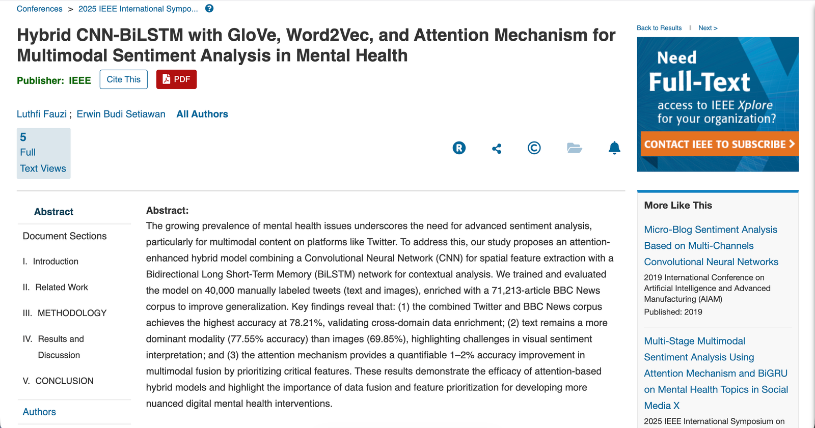 Multimodal Sentiment Analysis (Thesis)